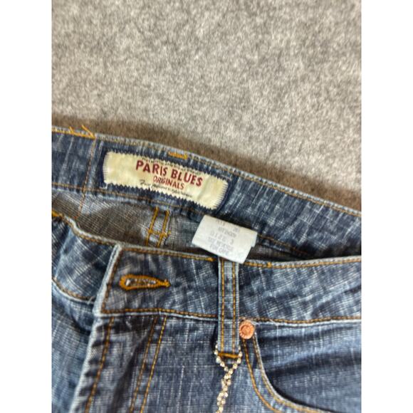 VINTAGE Paris Blues Jeans Womens 3 Blue Denim Low Rise Flared Y2K Deadstock NWT - Picture 3 of 8